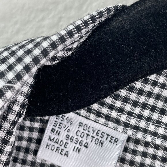 Mili Designs Womens Plus 1X Button Up Shirt Black White Dog Embroidered Gingham - Picture 5 of 15